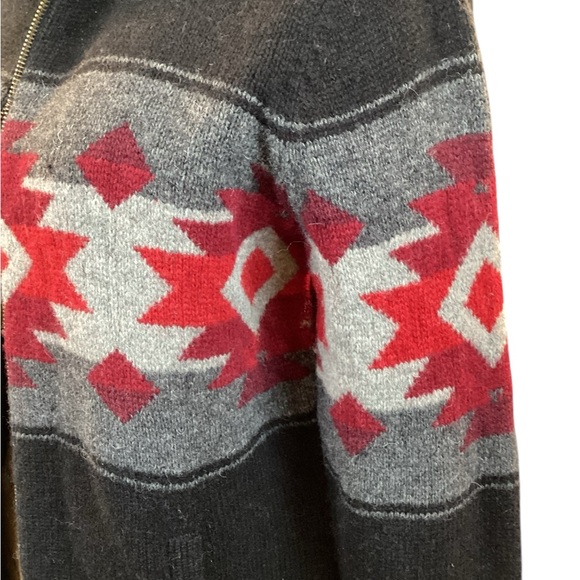 Lauren Ralph Lauren Cardigan Sweater Jacket Wool Tribal Full Zip Womens Large - Picture 6 of 12
